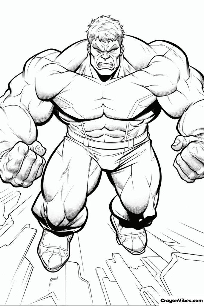 pages de coloriage Hulk à imprimer pour les enfants et les adultes
