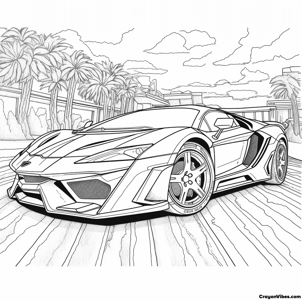 Lamborghini Coloring Pages Free Printables for Kids and Adults