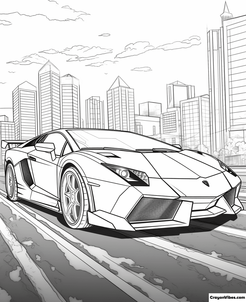 Lamborghini Coloring Pages Free Printables for Kids and Adults
