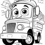 Disegni da colorare di camion della spazzatura stampabili gratuitamente per bambini e adulti