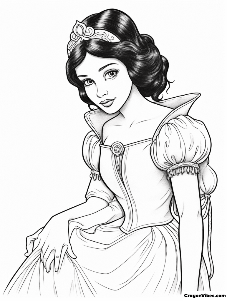 snow white coloring sheets for kids and adults free printables