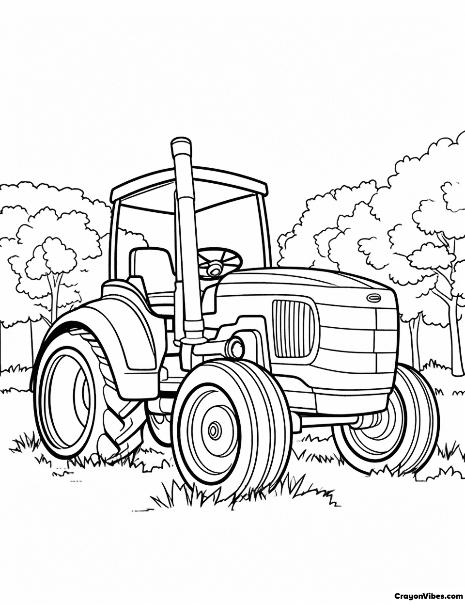 Tractor Coloring Pages Free Printables for Kids & Adults