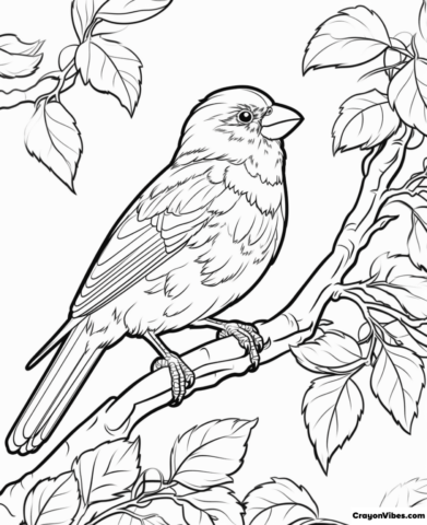 canary coloring pages free printable sheets