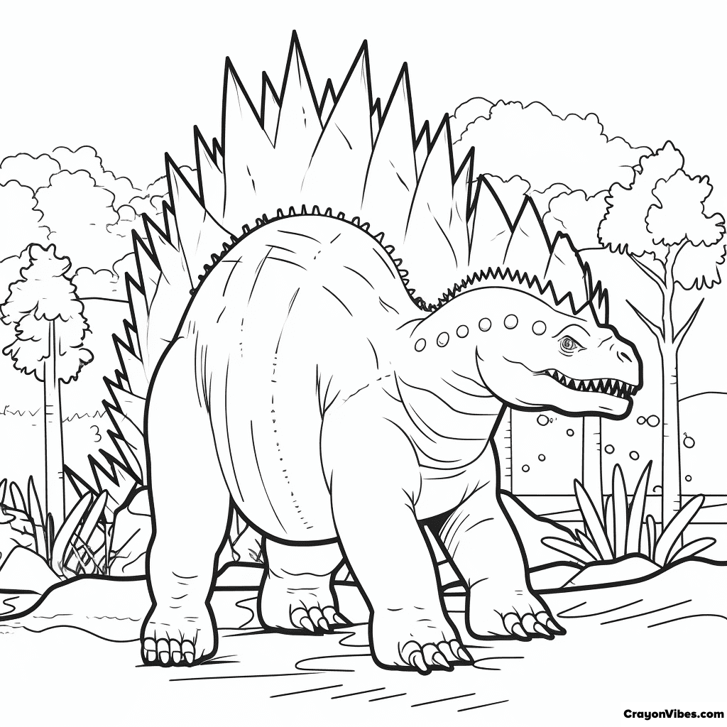 Dimetrodon Coloring Pages Free Printable for Kids & Adults