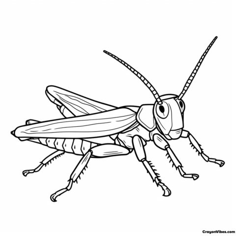 Grasshopper Coloring Pages Free Printable for Kids & Adults
