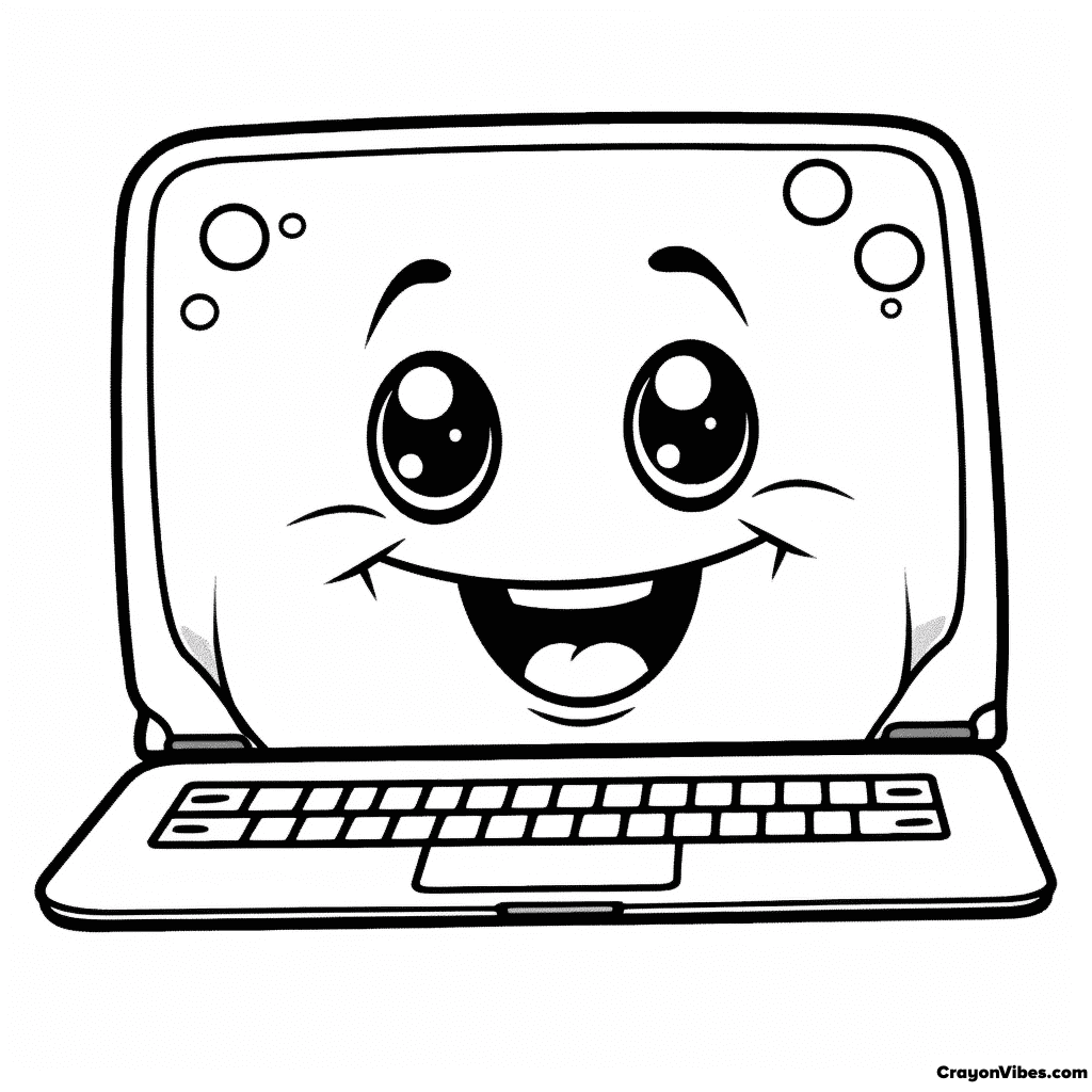 Free Printable Laptop Coloring Pages for Kids & Adults