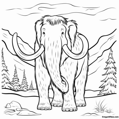 Mammoth Coloring Pages Free Printable for Kids & Adults