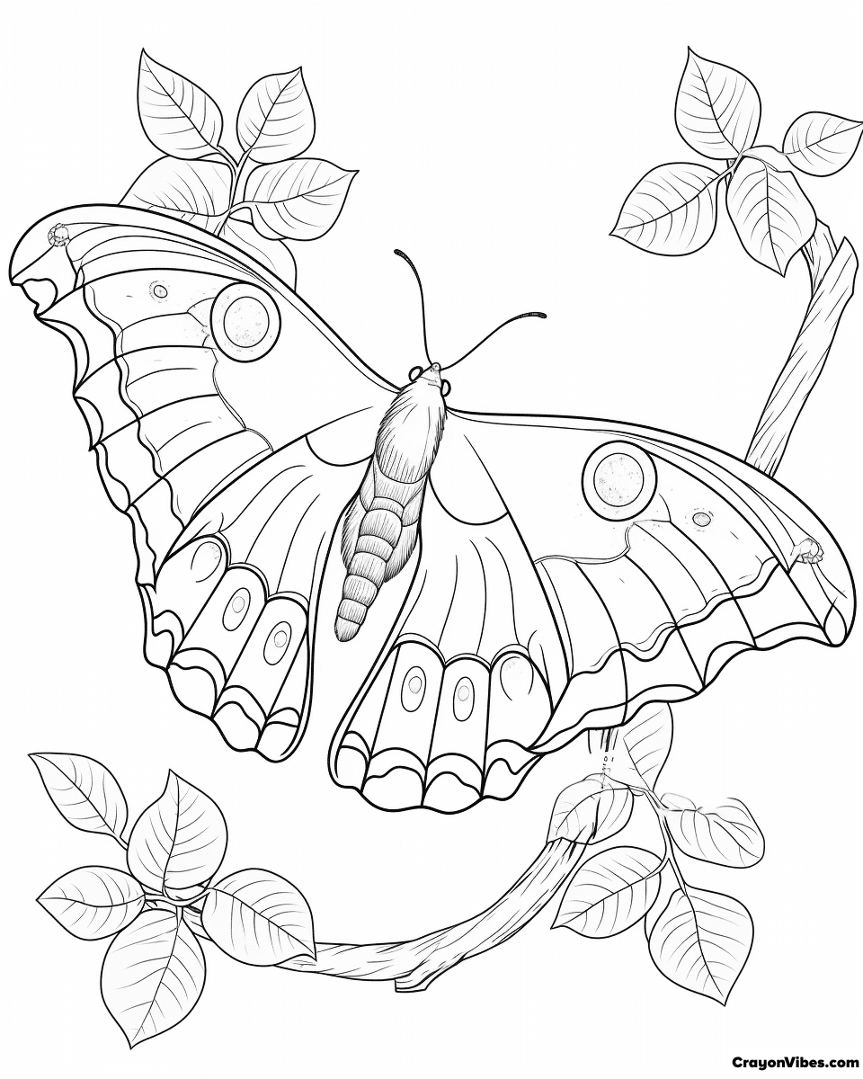 Moth Coloring Pages Free Printable for Kids and Adults