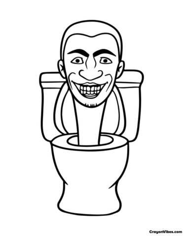 Skibidi Toilet Coloring pages Free Printable for Kids & Adults