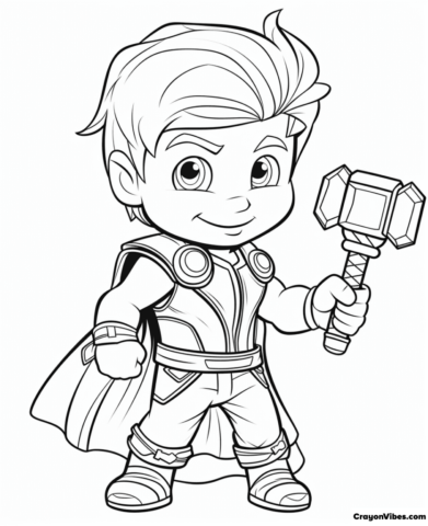 thor coloring pages free printable for kids and adults