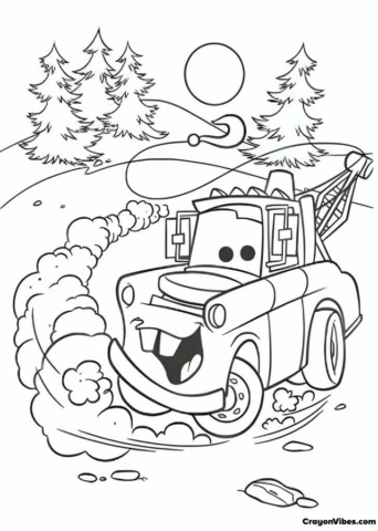 tow mater coloring pages printable