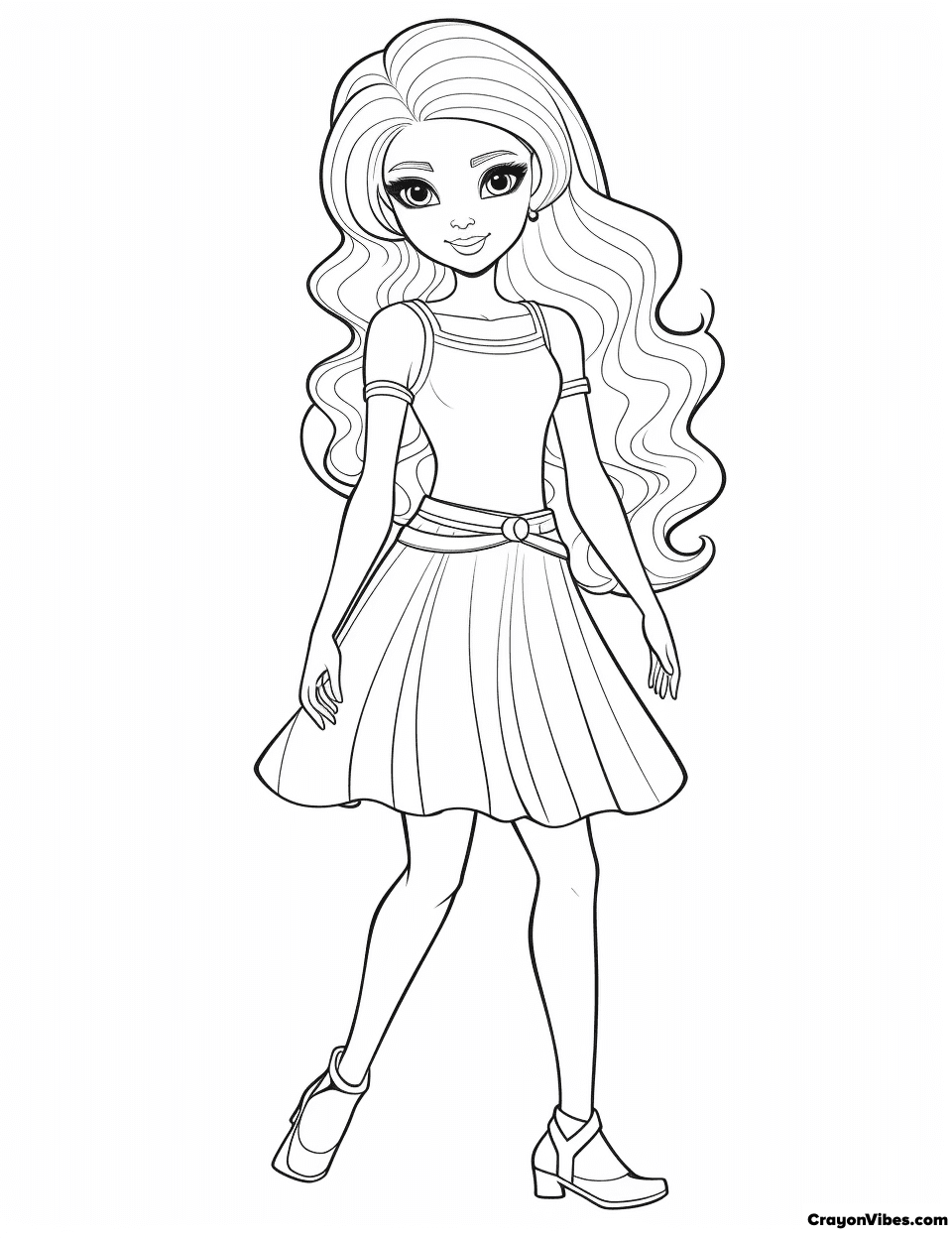 Barbie Coloring Pages Free Printable for Kids