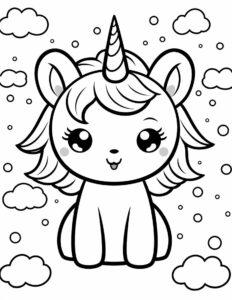 Cute Kawaii Unicorn Coloring Pages Free Printable