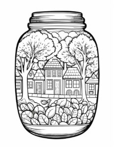 Life Inside a Jar Coloring Pages Free Printable for Stress Relief