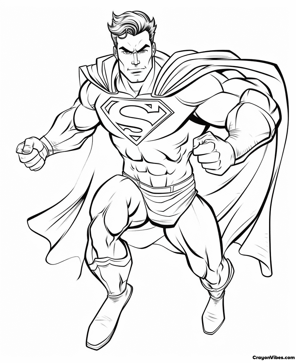 Superman Coloring Pages Free Printable for Kids & Adults