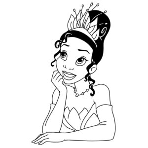 Princess Tiana Coloring Pages Free Printable for Kids